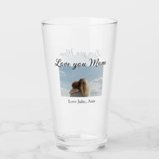 love you mom mothers day add photo name simple glas