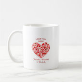 “Love You Mom” Mother's Day Custom Name Heart Mug Kaffeetasse (Links)