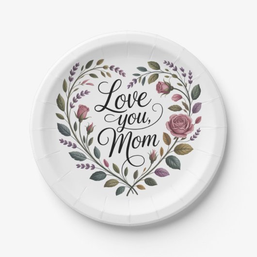 Love You, Mom Pappteller (Vorderseite)