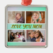 Love You Mom Pastel Tribute Keepsake Ornament Aus Metall (Vorne)