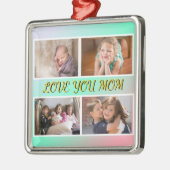 Love You Mom Pastel Tribute Keepsake Ornament Aus Metall (Links)