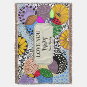 "Love You Mom" Personalized Abstract Throw Blanket Decke (Vorderseite Vertikal)