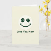 Love You Mom Smiling Face Card Karte (Gelbe Blume)