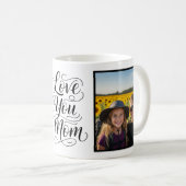Love You Mom Two Photo Modern White Kaffeetasse (VorderseiteRechts)
