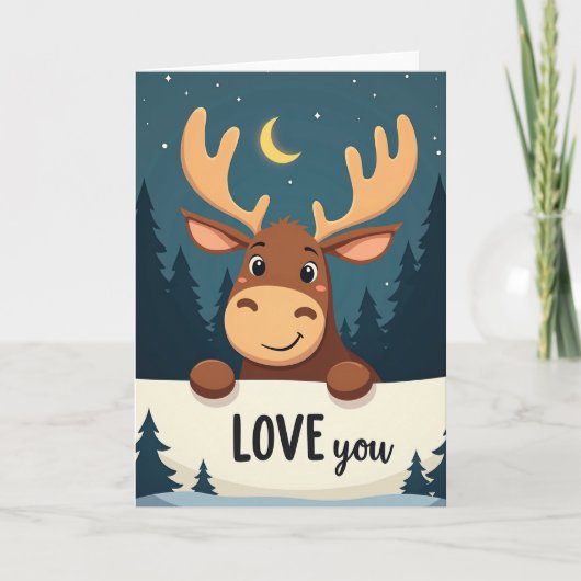Love You Moose Card Karte (Vorderseite)