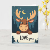 Love You Moose Card Karte (Gelbe Blume)