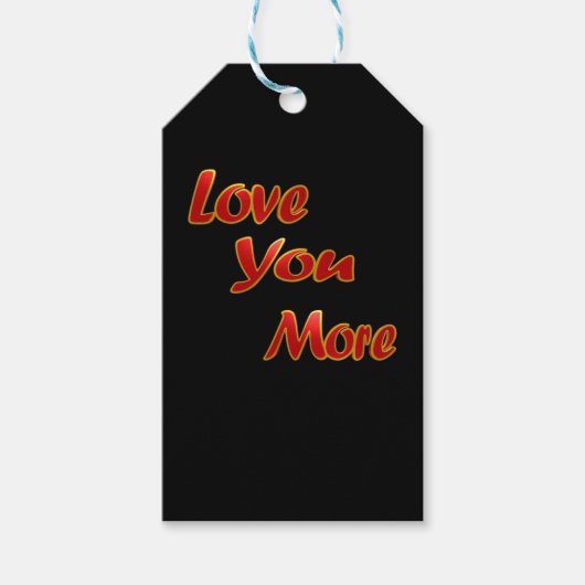 Love You More Balanced Visual Design  Geschenkanhänger (Vorderseite)