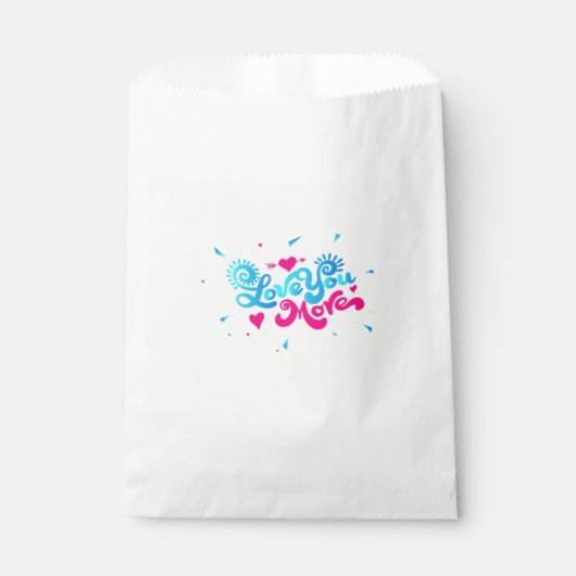 Love You More Clean Typography Style  Geschenktütchen (Vorderseite)