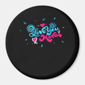 Love You More Clean Typography Style  Magnet (Vorne)