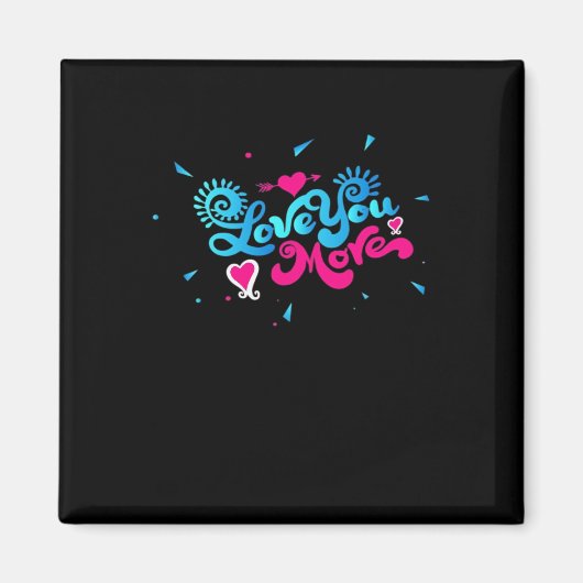 Love You More Clean Typography Style  Magnet (Vorne)