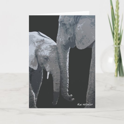 Love You More, Elephant Original Art Karte (Vorderseite)