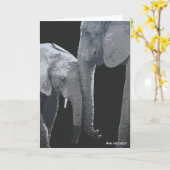 Love You More, Elephant Original Art Karte (Gelbe Blume)