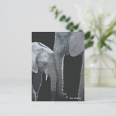 Love You More, Elephant Original Art Postkarte (Stehend Vorderseite)