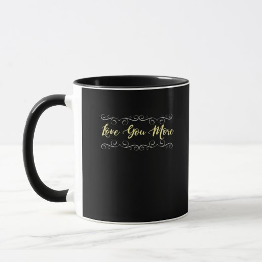 Love You More Heartfelt Modern Design  Tasse (Links)
