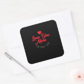 Love You More I Win Funny Valentines Style  Quadratischer Aufkleber (Umschlag)