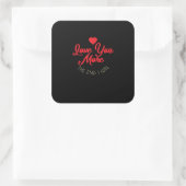 Love You More I Win Funny Valentines Style  Quadratischer Aufkleber (Tasche)