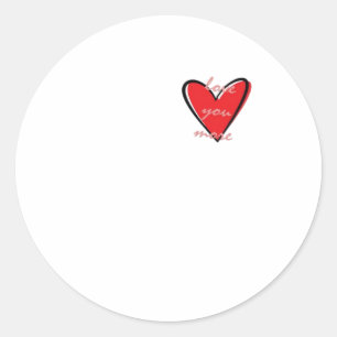 Love You More Kreativer Minimalstil Runder Aufkleber