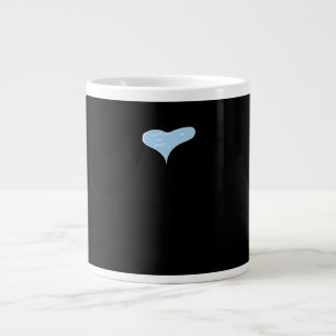 Love You More Minimal Design Blau Stil  Jumbo-Tasse
