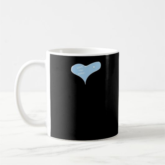 Love You More Minimal Design Blau Stil Kaffeetasse (Links)