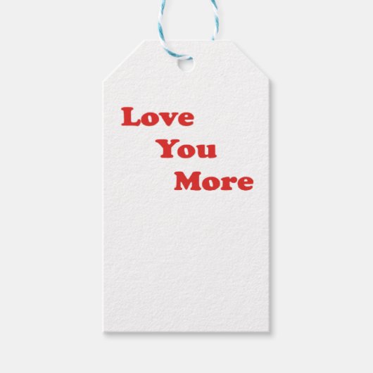 Love You More Minimal Design Geschenkanhänger (Vorderseite)