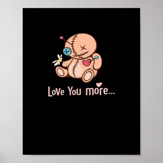 Love You More Minimal Design  Poster (Vorne)