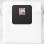 Love You More Minimal Design  Quadratischer Aufkleber (Tasche)