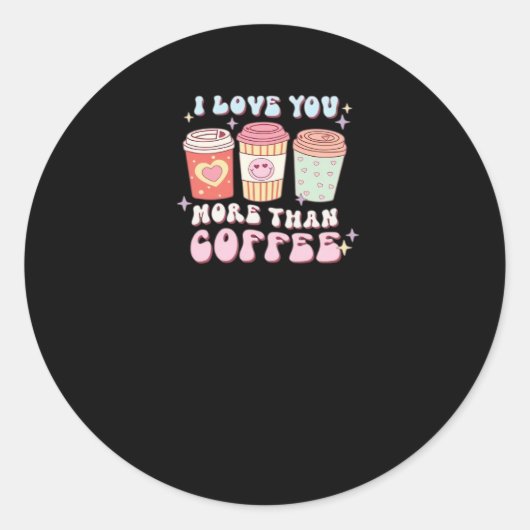 Love You More Minimal Design Runder Aufkleber (Vorderseite)