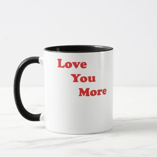 Love You More Minimal Design Tasse (Links)