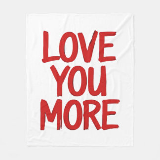 Love You More Minimal Heartfelt Design  Fleecedecke