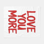 Love You More Minimal Heartfelt Design  Fleecedecke (Vorderseite (Horizontal))