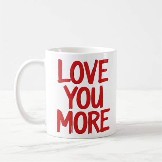 Love You More Minimal Heartfelt Design  Kaffeetasse (Links)