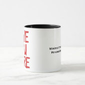 Love You More Minimal Heartfelt Design  Tasse (Zentrum)