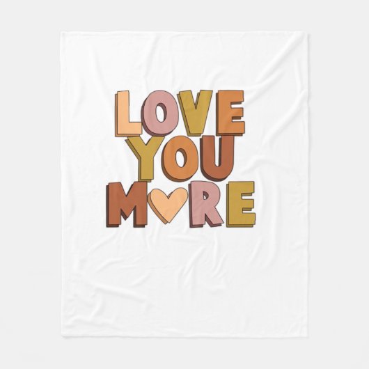 Love You More Minimaler Romantischer Stil  Fleecedecke (Vorderseite)