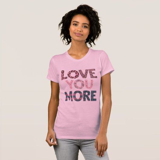 Love You More Mixed Pattern Typography – Leopard T-Shirt (Vorne ganz)