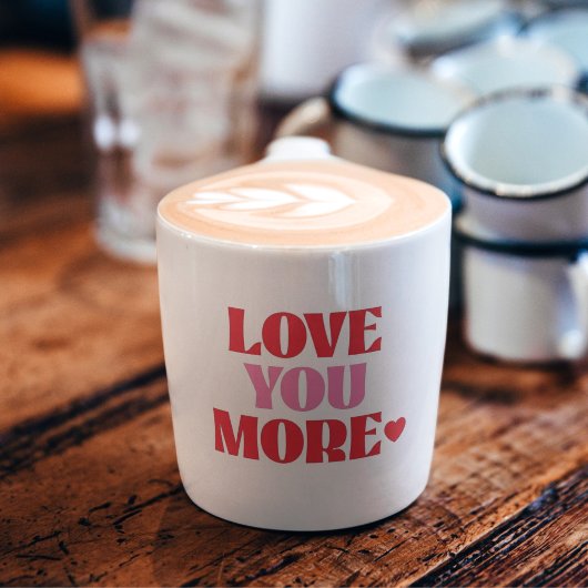 Love You More Retro Valentinstag Espressotasse