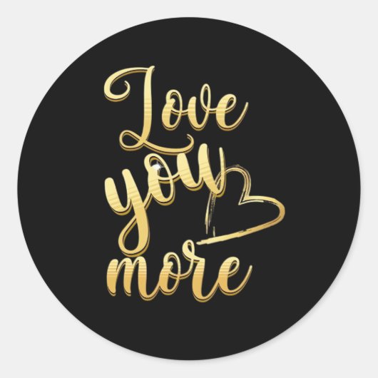 Love You More Soft Modern Style  Runder Aufkleber (Vorderseite)