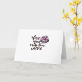 Love You More Than Coffee Cute Romantic Style  Karte (Gelbe Blume)