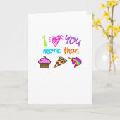 Love You More Than Cupcakes Pizza Unicorns Cute St Karte (Gelbe Blume)
