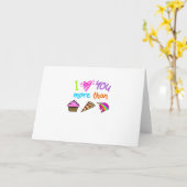 Love You More Than Cupcakes Pizza Unicorns Cute St Karte (Gelbe Blume)