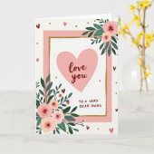 Love You Mothers Day Frame Card Karte (Gelbe Blume)