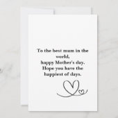 Love You Mummy Personalized Floral Flat Card (Rückseite)