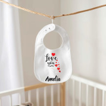 Love You Personalized Baby Bib