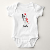 Love You Personalized Baby Bodysuit Baby Strampler (Vorderseite)