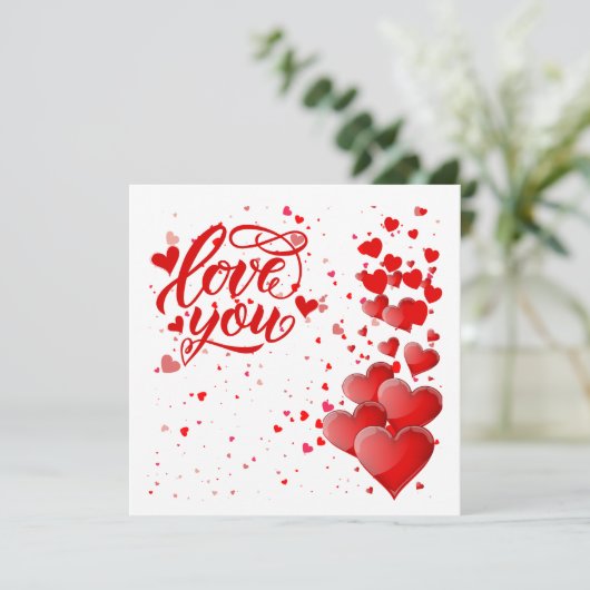 Love You Personalized Flat Card (Stehend Vorderseite)