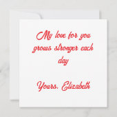 Love You Personalized Flat Card (Rückseite)