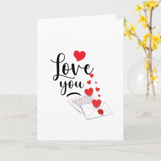 Love You Personalized Folded Card Karte (Gelbe Blume)