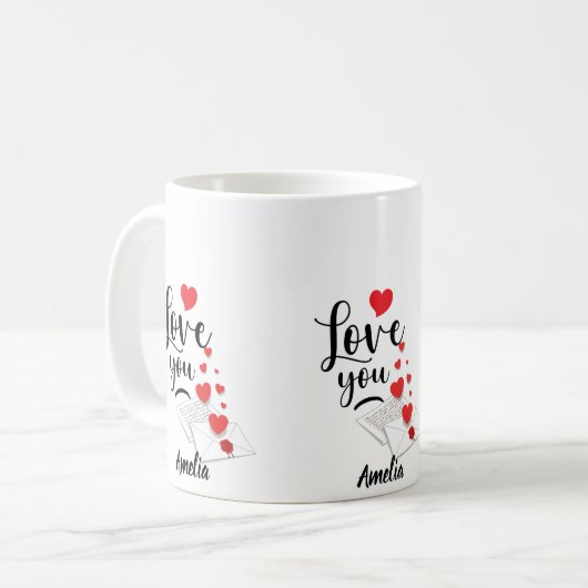 Love You Personalized Mug Kaffeetasse (Vorderseite Links)