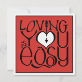 Love you red white Valentinstag Einladung (Rückseite)