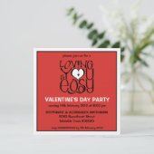 Love you red white Valentinstag Einladung (Stehend Vorderseite)