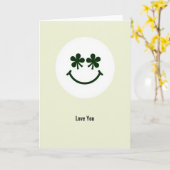 Love You Shamrock Smile Card Karte (Gelbe Blume)